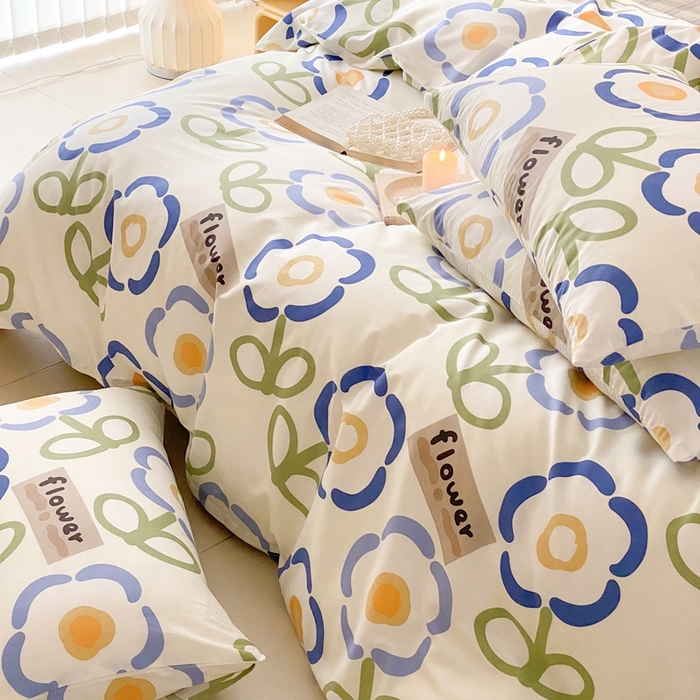 91家纺网 家纺一手货源 找家纺 川悦生活 2024爆款13372全棉卡通小清新四件套三件套 三桑