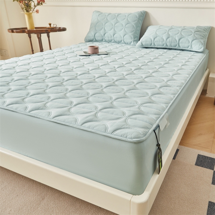 91家纺网 家纺一手货源 找家纺 （总）3C 2024新款全棉圆圈夹棉大豆床笠