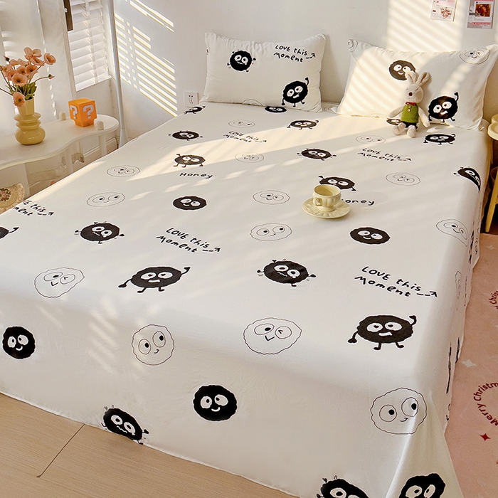 91家纺网 家纺一手货源 找家纺 纽缦家纺 2024水洗双层纱床单 小黑球