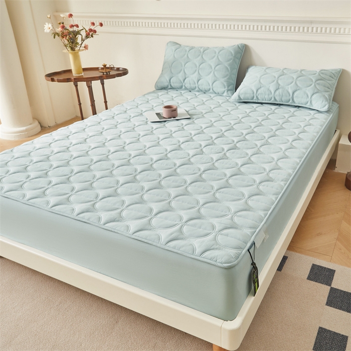 91家纺网 家纺一手货源 找家纺 （总）3C 2024新款全棉圆圈夹棉大豆床笠