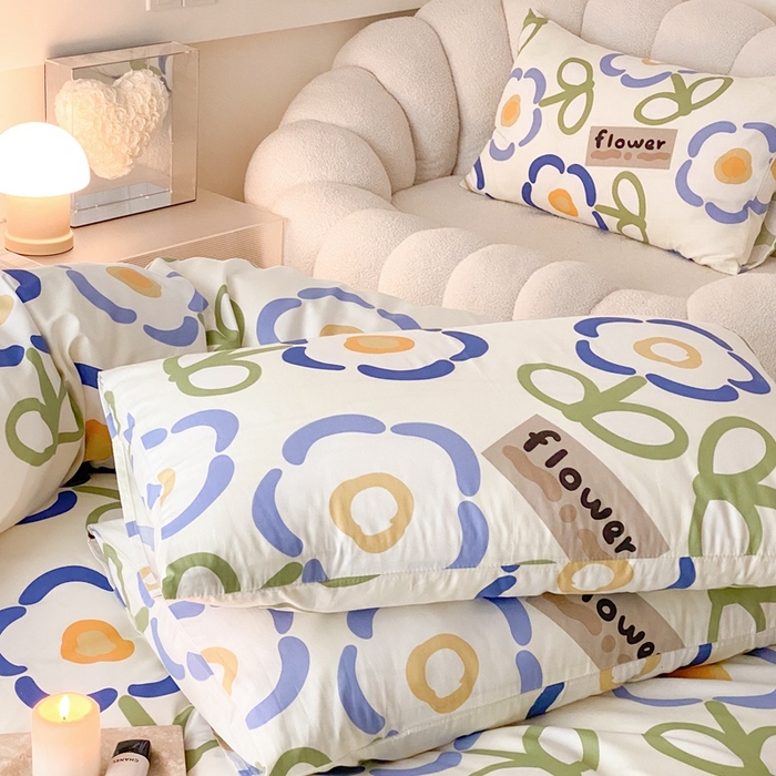 91家纺网 家纺一手货源 找家纺 川悦生活 2024爆款13372全棉卡通小清新四件套三件套 三桑