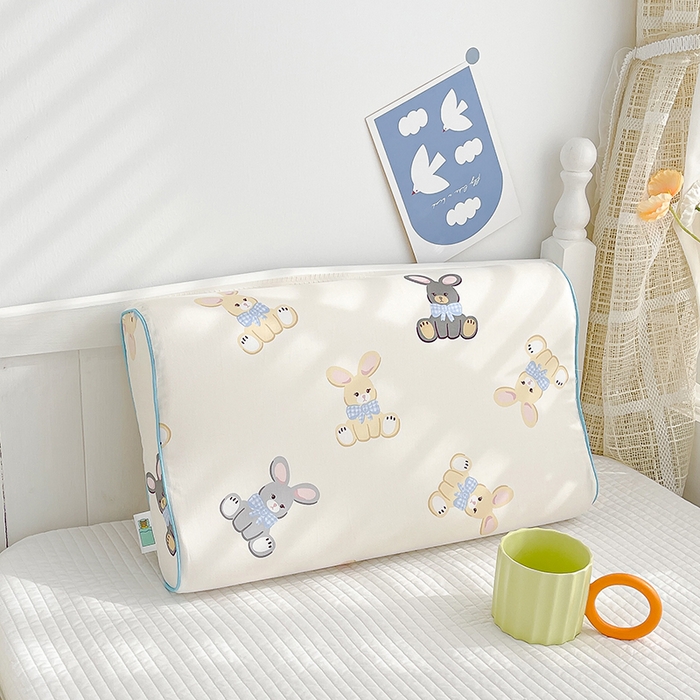 91家纺网 家纺一手货源 找家纺 良佐生活2024新款60s儿童乳胶枕套 可爱小兔