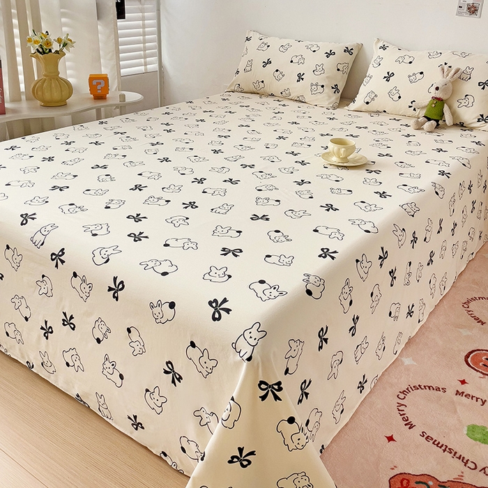 91家纺网 家纺一手货源 找家纺 纽缦家纺 2024水洗双层纱床单 心动兔兔