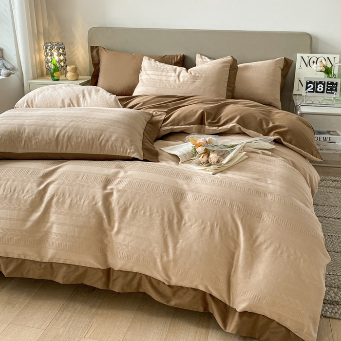 91家纺网 家纺一手货源 找家纺 （总）启程家纺 2024新款A类全棉华夫格提花四件套-宽边系列