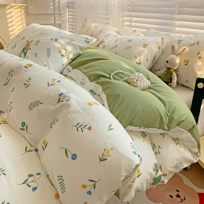 91家纺网 家纺一手货源 找家纺 纽缦家纺 2024水洗双层纱被套 小兔堡