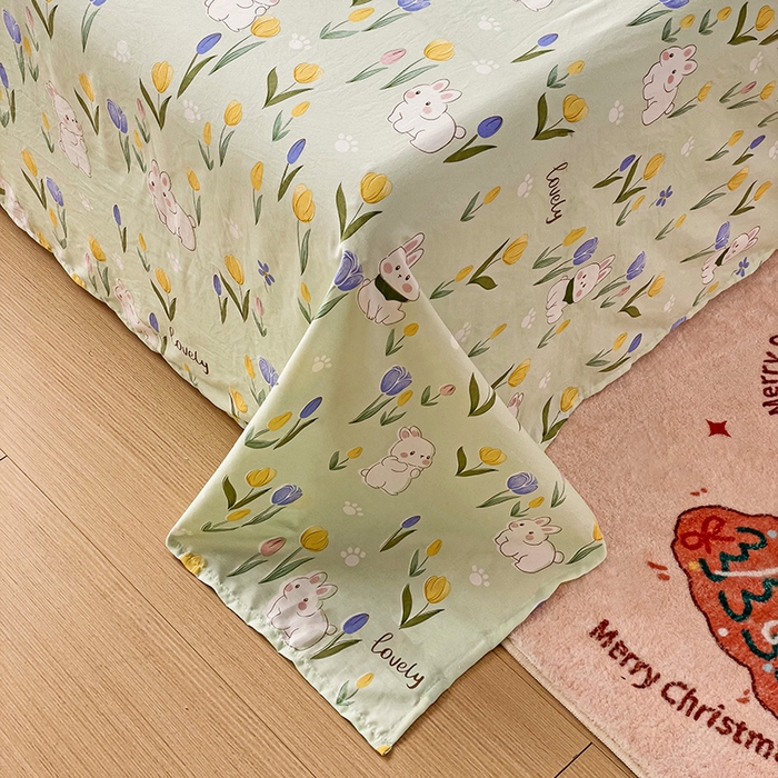 91家纺网 家纺一手货源 找家纺 纽缦家纺 2024水洗双层纱床单 夹心果冻