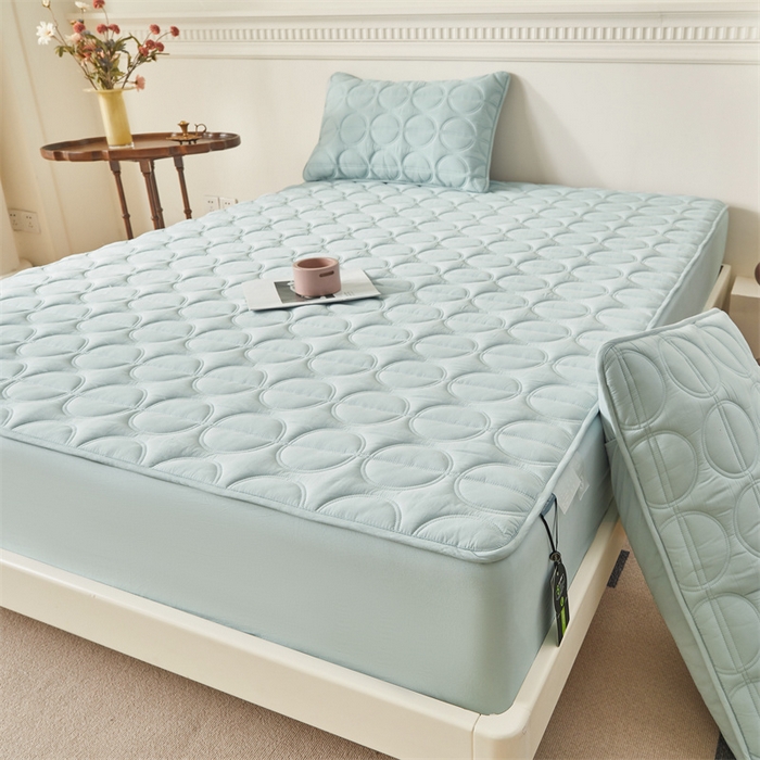 91家纺网 家纺一手货源 找家纺 （总）3C 2024新款全棉圆圈夹棉大豆床笠