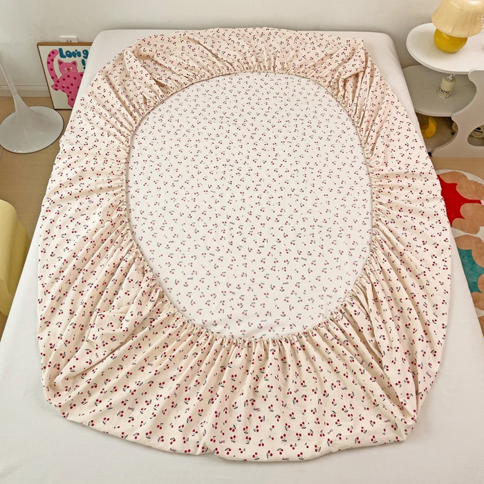 91家纺网 家纺一手货源 找家纺 纽缦家纺 2024水洗双层纱单床笠 遇见米