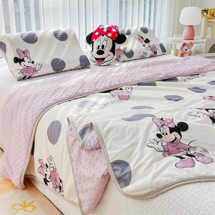 91家纺网 家纺一手货源 找家纺 2024新款A类针织棉凉豆豆夏被夏凉被空调被-迪士尼系列 米妮