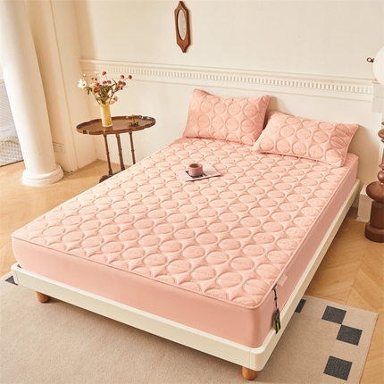 91家纺网 家纺一手货源 找家纺 （总）3C 2024新款全棉圆圈夹棉大豆床笠