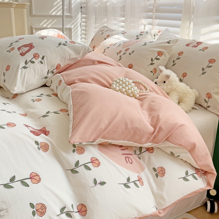 91家纺网 家纺一手货源 找家纺 纽缦家纺 2024水洗双层纱被套 日记小姐