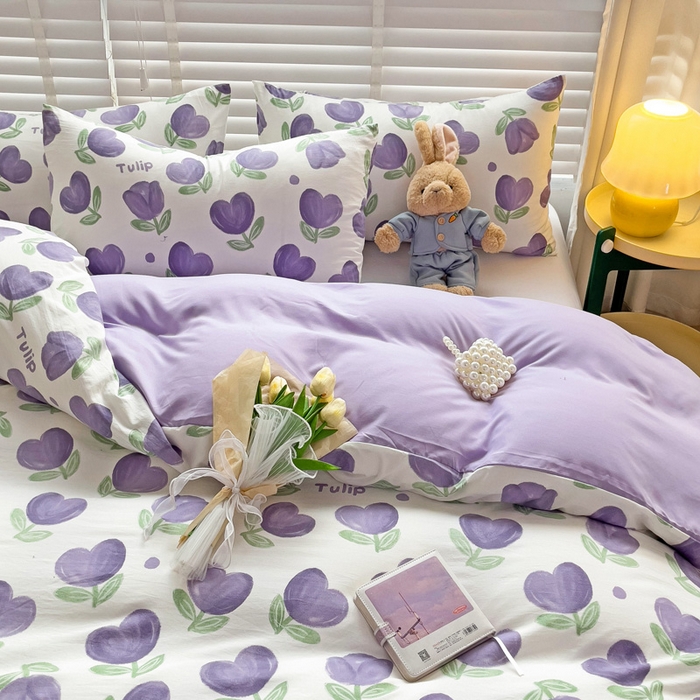 91家纺网 家纺一手货源 找家纺 纽缦家纺 2024水洗双层纱被套 南岛小镇