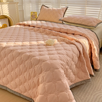 纽缦家纺 2024纯色云朵棉加棉加厚床盖（床单） 小粉条