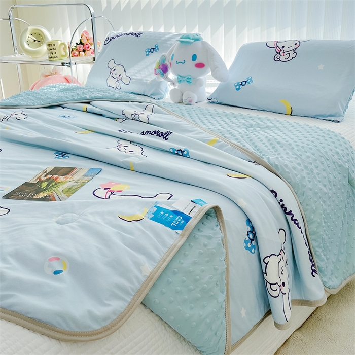 91家纺网 家纺一手货源 找家纺 米米儿家纺 2024新款A类针织棉凉豆豆夏被夏凉被空调被-三丽鸥系列 月亮-玉桂狗