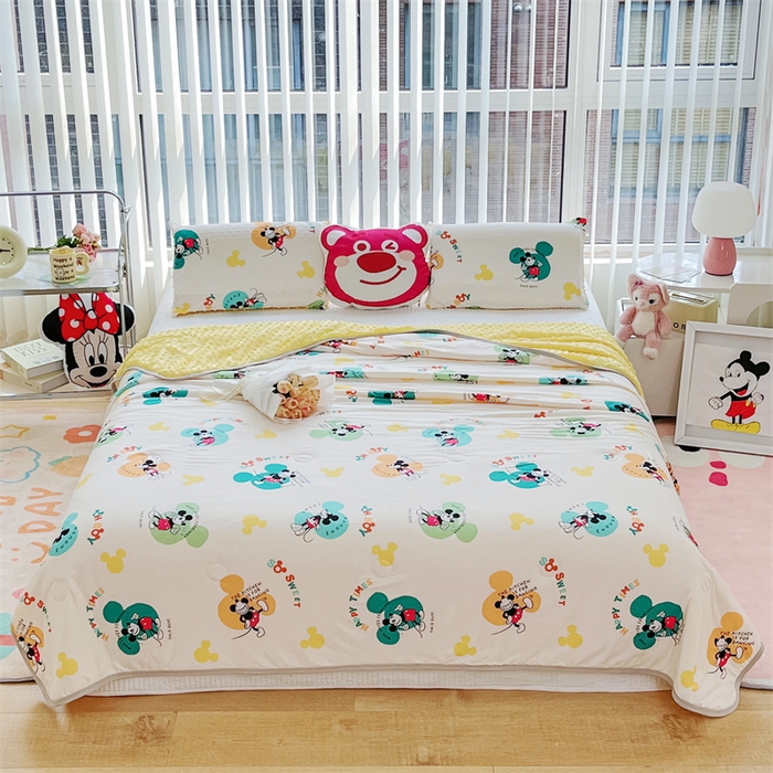 91家纺网 家纺一手货源 找家纺 2024新款A类针织棉凉豆豆夏被夏凉被空调被-迪士尼系列 米奇