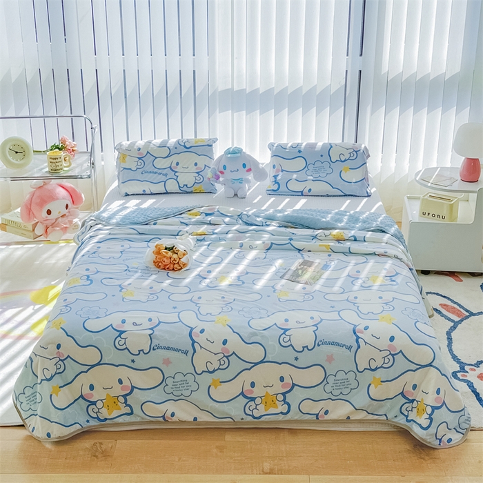 91家纺网 家纺一手货源 找家纺 米米儿家纺 2024新款A类针织棉凉豆豆夏被夏凉被空调被-三丽鸥系列 星星-玉桂狗