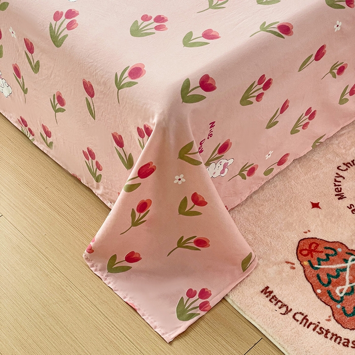 91家纺网 家纺一手货源 找家纺 纽缦家纺 2024水洗双层纱床单 甜茶日记