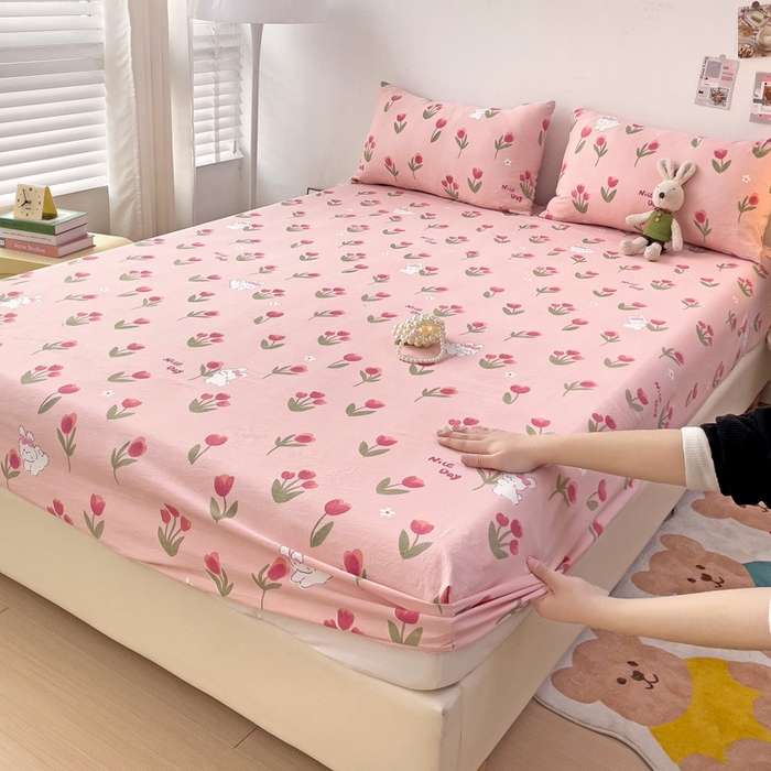 91家纺网 家纺一手货源 找家纺 纽缦家纺 2024水洗双层纱单床笠 甜茶日记