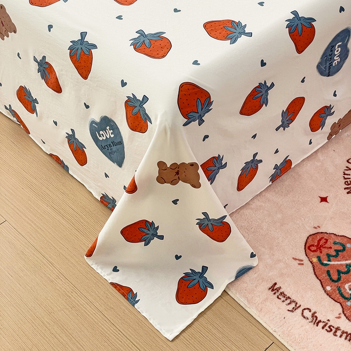 91家纺网 家纺一手货源 找家纺 纽缦家纺 2024水洗双层纱床单 莓天开心