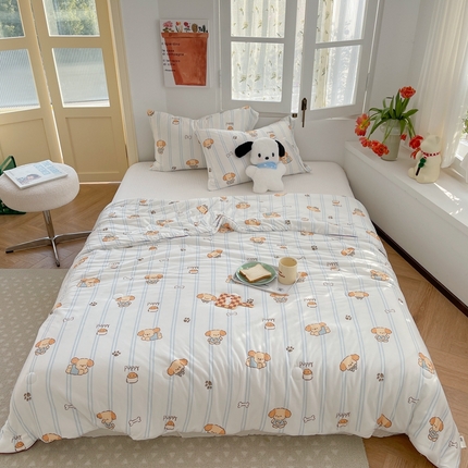 91家纺网 家纺一手货源 找家纺 （总） 暖生活 2025新款牛奶针织棉大豆夏被（长期款）