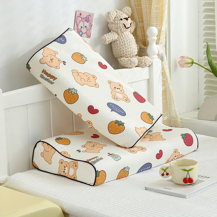 91家纺网 家纺一手货源 找家纺 良佐生活2024新款60s儿童乳胶枕套 草莓熊