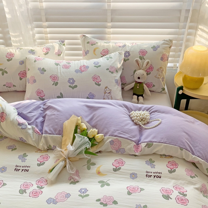 91家纺网 家纺一手货源 找家纺 纽缦家纺 2024水洗双层纱被套 半眠日记