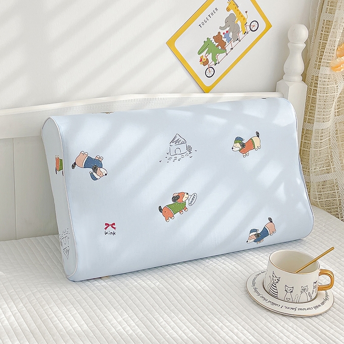 91家纺网 家纺一手货源 找家纺 良佐生活2024新款60s儿童乳胶枕套 富贵狗