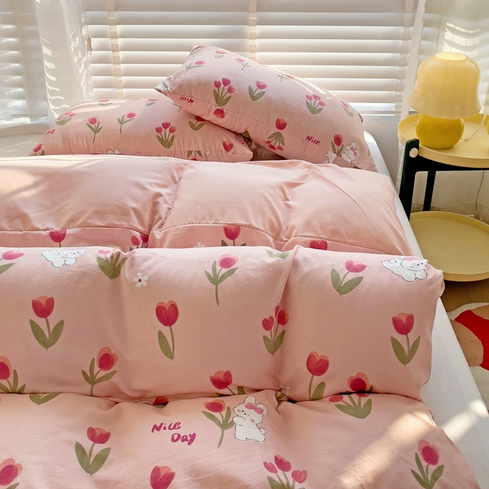 91家纺网 家纺一手货源 找家纺 纽缦家纺 2024水洗双层纱被套 甜茶日记