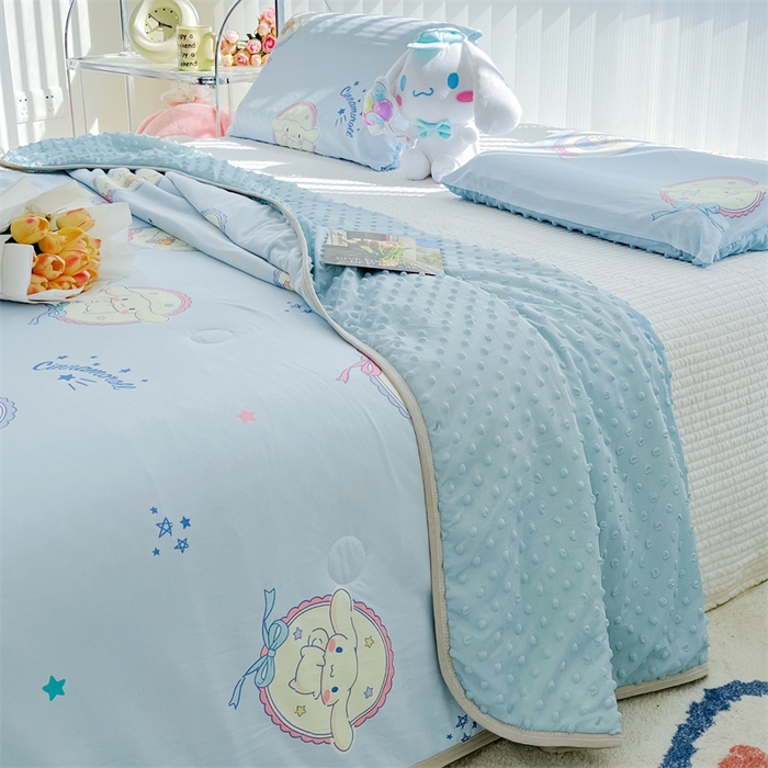 91家纺网 家纺一手货源 找家纺 米米儿家纺 2024新款A类针织棉凉豆豆夏被夏凉被空调被-三丽鸥系列 镜子-玉桂狗