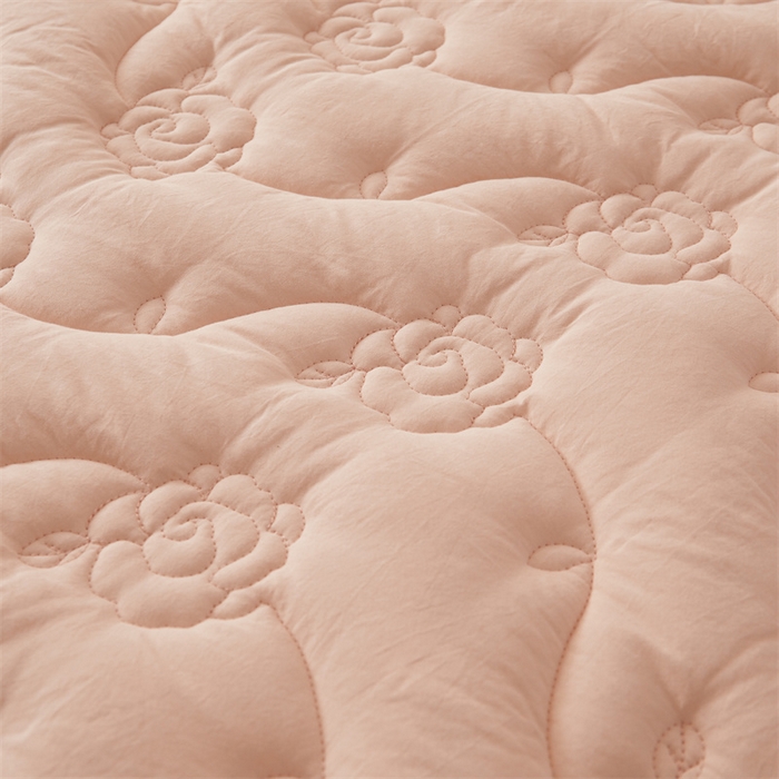 91家纺网 家纺一手货源 找家纺 （总）3C 2024新款玫瑰全棉水洗棉大豆夹棉床裙式床笠