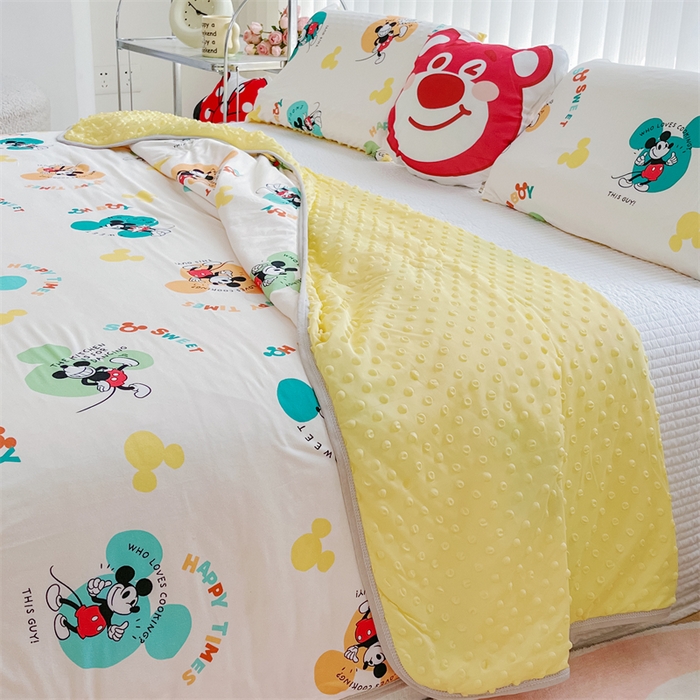 91家纺网 家纺一手货源 找家纺 2024新款A类针织棉凉豆豆夏被夏凉被空调被-迪士尼系列 米奇