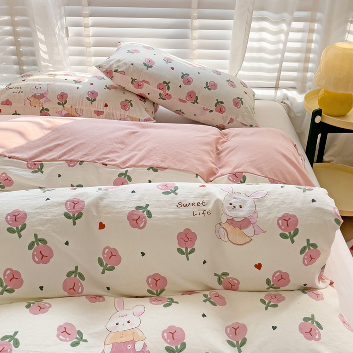 91家纺网 家纺一手货源 找家纺 纽缦家纺 2024水洗双层纱被套 曼塔玫瑰