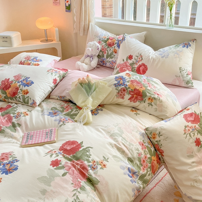 91家纺网 家纺一手货源 找家纺 川悦生活 2024爆款13372全棉卡通小清新四件套三件套 莫加物语