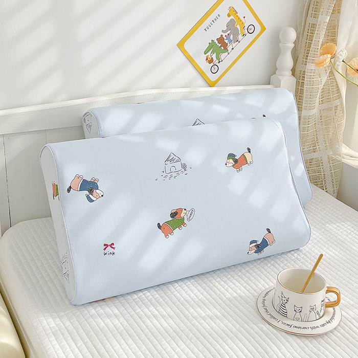 91家纺网 家纺一手货源 找家纺 良佐生活2024新款60s儿童乳胶枕套 富贵狗