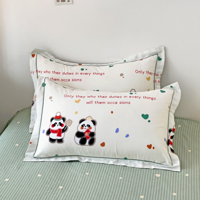 91家纺网 家纺一手货源 找家纺 云锦家居 2024新款13070纯棉印花吊边款一字绣四件套 炫彩乐园