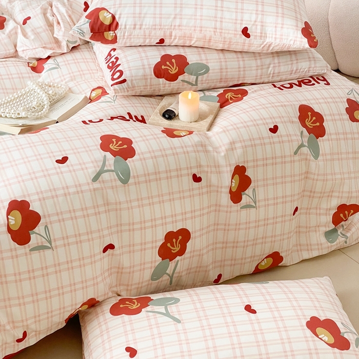 91家纺网 家纺一手货源 找家纺 川悦生活 2024爆款13372全棉卡通小清新四件套三件套 芭莉娜