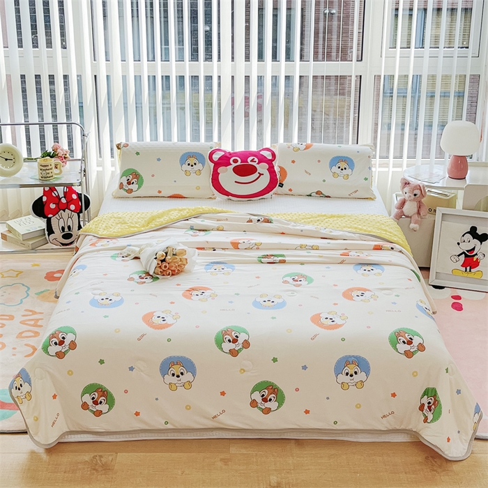 91家纺网 家纺一手货源 找家纺 2024新款A类针织棉凉豆豆夏被夏凉被空调被-迪士尼系列 奇奇蒂蒂