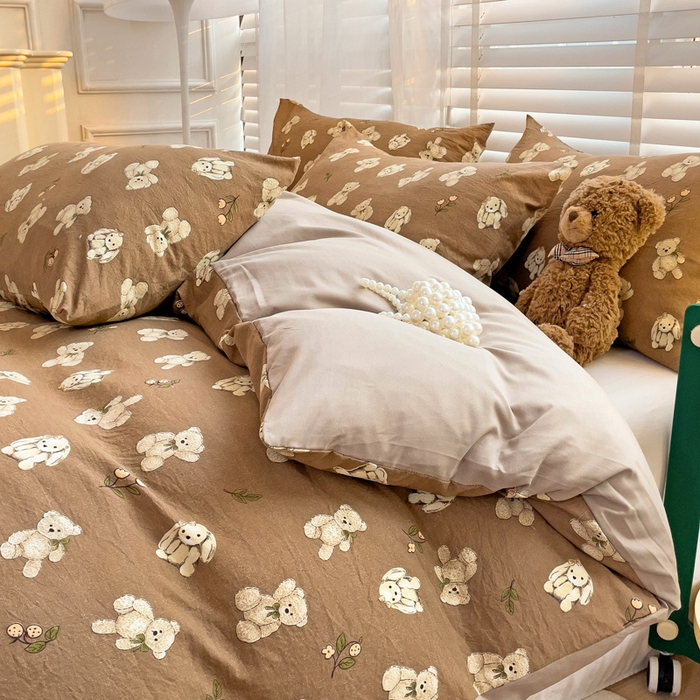 91家纺网 家纺一手货源 找家纺 纽缦家纺 2024水洗双层纱被套 捉迷藏