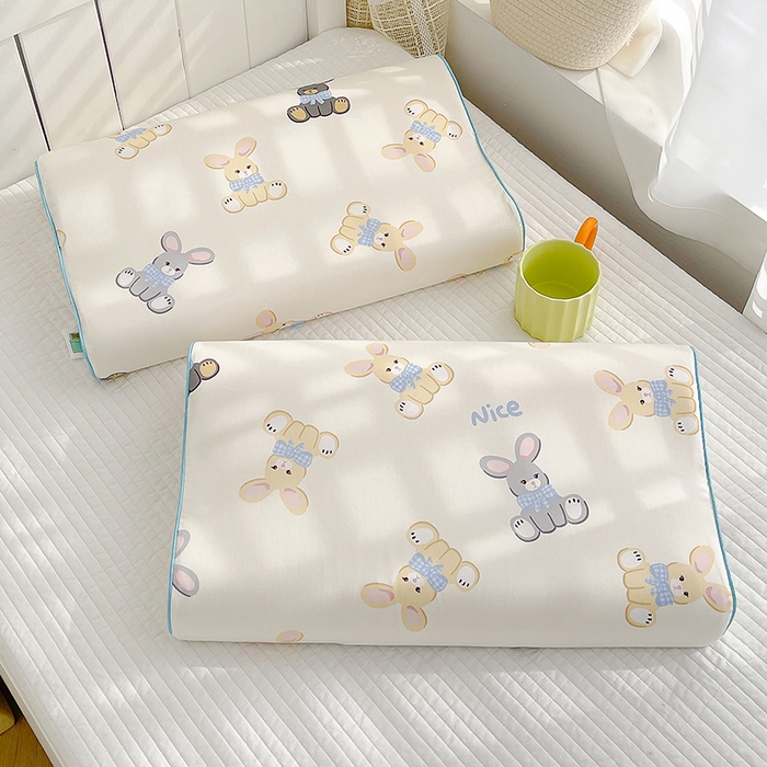 91家纺网 家纺一手货源 找家纺 良佐生活2024新款60s儿童乳胶枕套 可爱小兔