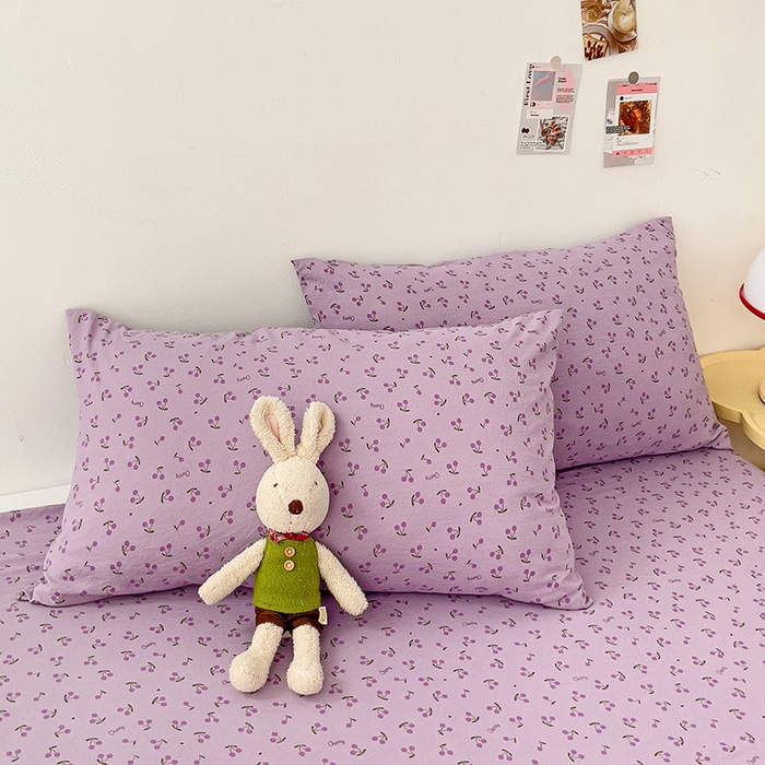 91家纺网 家纺一手货源 找家纺 纽缦家纺 2024水洗双层纱床单 遇见紫