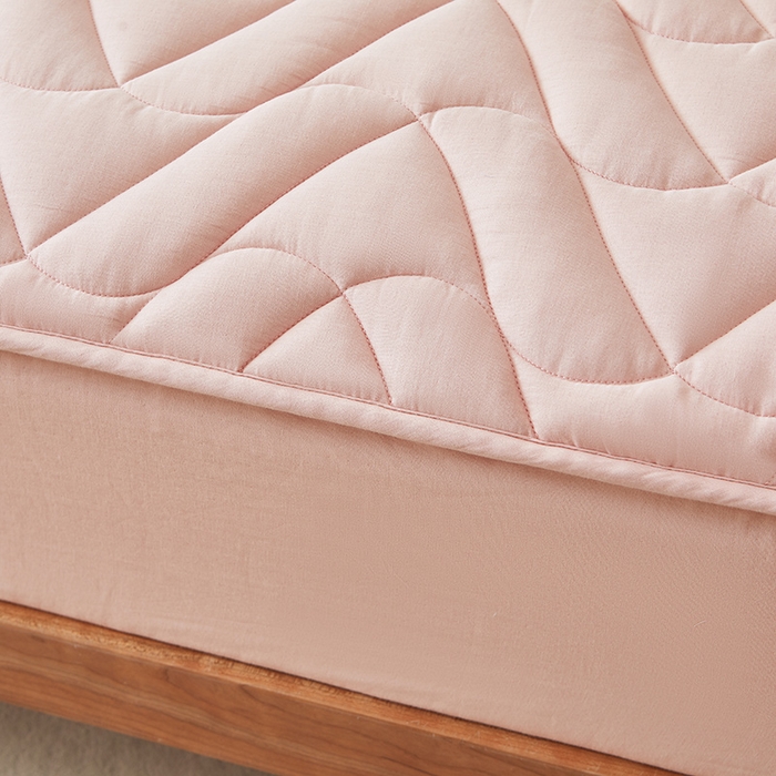 91家纺网 家纺一手货源 找家纺 3C 2024新款全棉双层纱大豆床笠 晚香玉