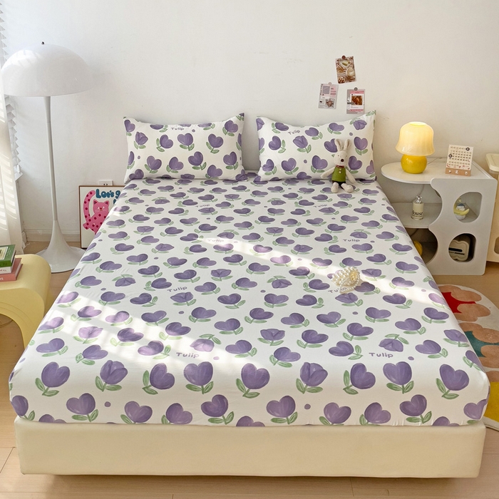 91家纺网 家纺一手货源 找家纺 纽缦家纺 2024水洗双层纱单床笠 南岛小镇