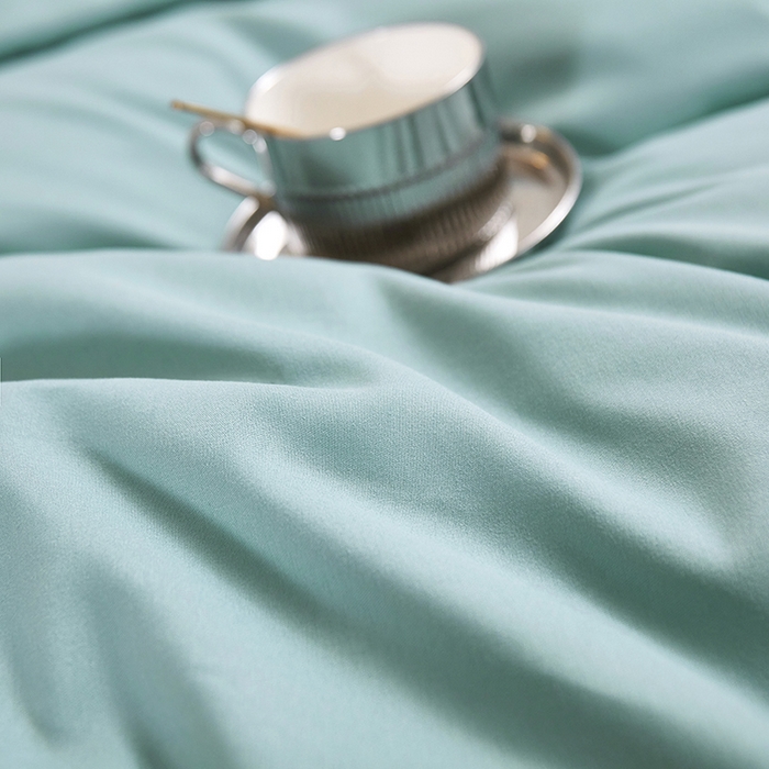 91家纺网 家纺一手货源 找家纺 丝涟家居 2025新款纯色亲肤棉磨毛四件套 薄荷绿
