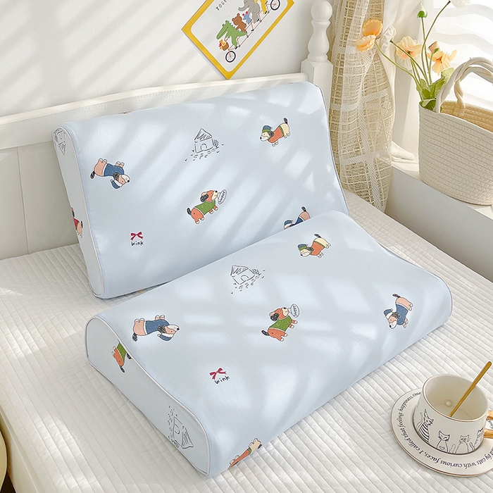 91家纺网 家纺一手货源 找家纺 良佐生活2024新款60s儿童乳胶枕套 富贵狗