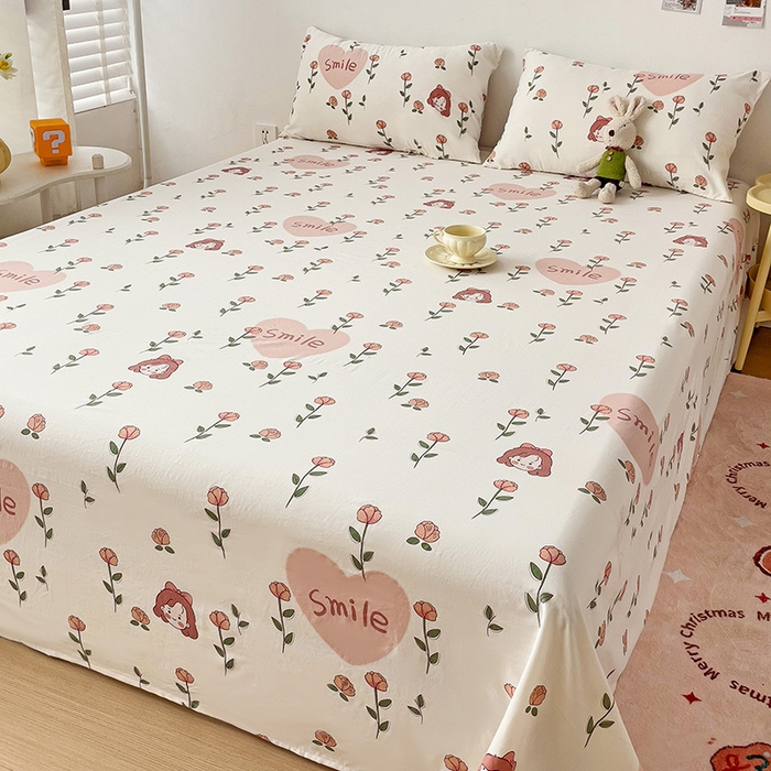 91家纺网 家纺一手货源 找家纺 纽缦家纺 2024水洗双层纱床单 日记小姐