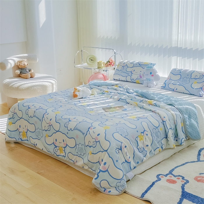 91家纺网 家纺一手货源 找家纺 米米儿家纺 2024新款A类针织棉凉豆豆夏被夏凉被空调被-三丽鸥系列 星星-玉桂狗