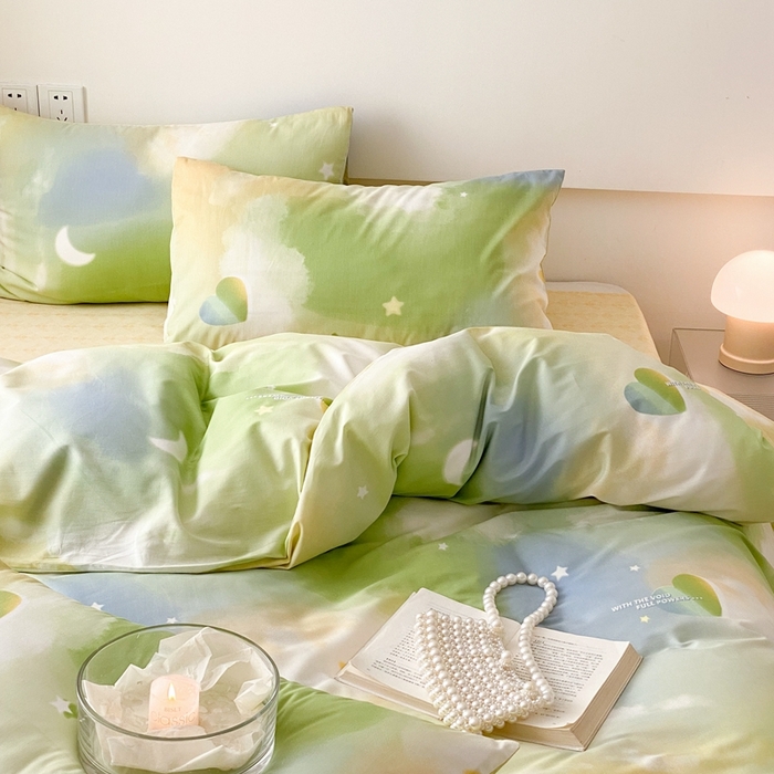 91家纺网 家纺一手货源 找家纺 川悦生活 2024爆款13372全棉卡通小清新四件套三件套 爱哒哒