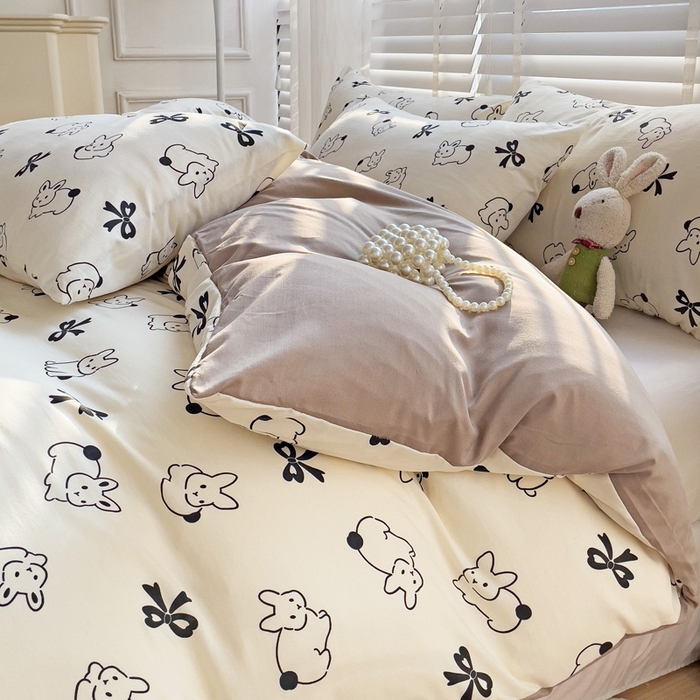 91家纺网 家纺一手货源 找家纺 纽缦家纺 2024水洗双层纱被套 心动兔兔