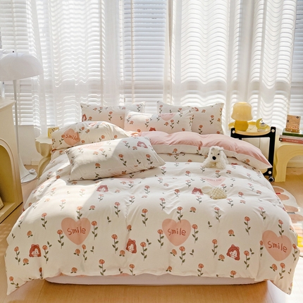 纽缦家纺 2024水洗双层纱被套 日记小姐