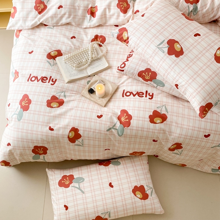 91家纺网 家纺一手货源 找家纺 川悦生活 2024爆款13372全棉卡通小清新四件套三件套 芭莉娜